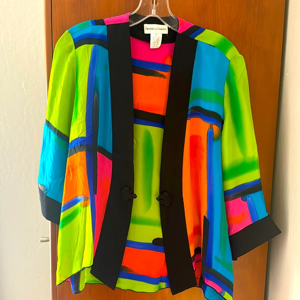 Multi colored sheer top
